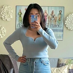 Abercrombie and Fitch Sweetheart Blue knit top